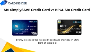 SBI SimplySAVE Credit Card vs BPCL SBI Credit Card