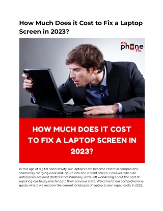 How Much does it Cost to Fix a Laptop Screen in 2023