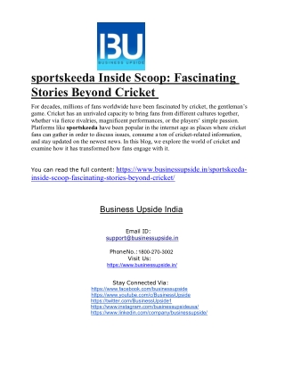 Sportskeeda Inside Scoop- Fascinating Stories Beyond Cricket