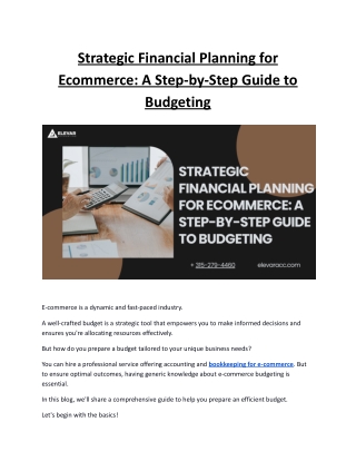 Strategic Financial Planning for Ecommerce: A Step-by-Step Guide to Budgeting
