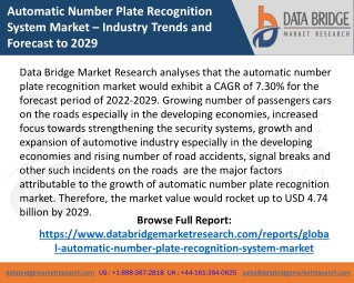 Global Automatic Number Plate Recognition System Market