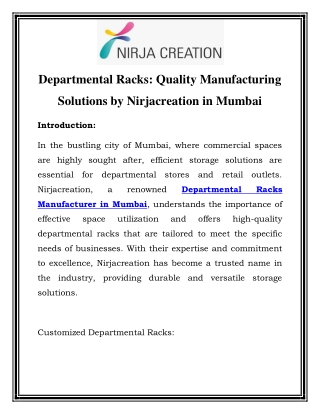 Departmental Racks Manufacturer in Mumbai Call-9004068963