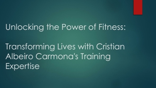 Revolutionary Fitness: Transform Your Life with Cristian Albeiro Carmona