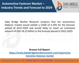 Global Automotive Fastener Market