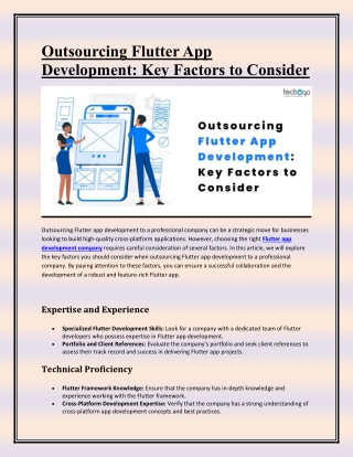 Outsourcing Flutter App Development-Key Factors to Consider