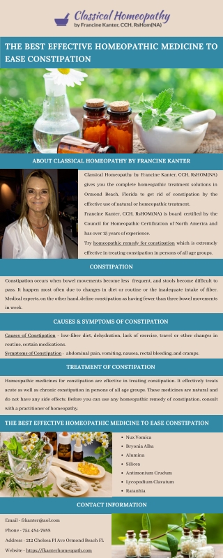 The Best Effective Homeopathic Medicine to Ease Constipation