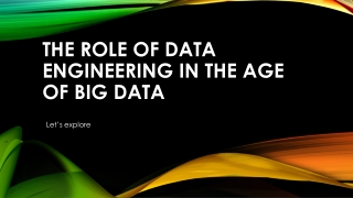 The Role of Data Engineering in the Age of Big Data