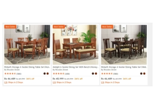 Upto 70% off on 6 Seater Dining Tables Set Online India - WoodenStreet