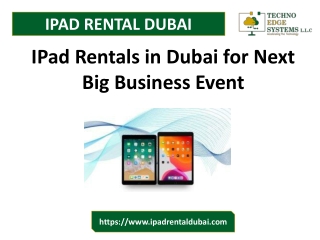 IPad Rentals in Dubai for Next Big Business Event
