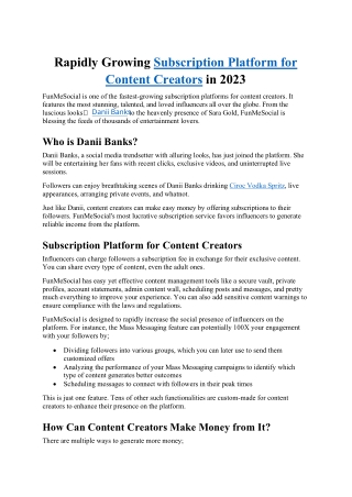 Subscription Platform for Content Creators