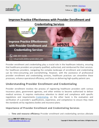 Improve Practice Effectiveness with Provider Enrollment and Credentialing Services