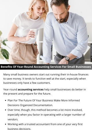 Benefits Of Year-Round Accounting Services For Small Businesses