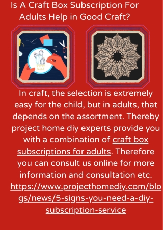 Is A Craft Box Subscription For Adults Help in Good Craft