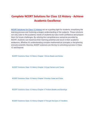 Complete NCERT Solutions for Class 12 History - Achieve Academic Excellence