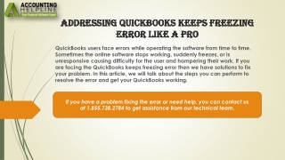 Here Are Easy Methods To Fix QuickBooks Online Keeps Freezing Error