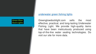 Underwater Green Fishing Lights Greenglowdocklight.com