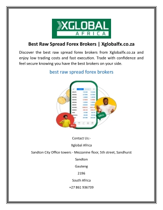 Best Raw Spread Forex Brokers Xglobalfx.co.za