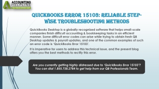 An effective method to troubleshoot QuickBooks Error 15103