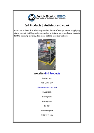 Esd Products  Antistaticesd.co.uk