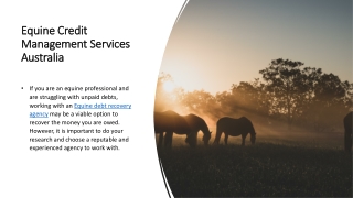 Equine Credit Management Services Australia