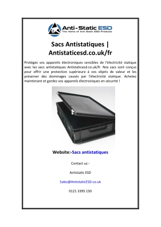 Sacs Antistatiques  Antistaticesd.co.ukm fr