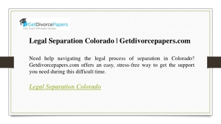 Legal Separation Colorado  Getdivorcepapers.com