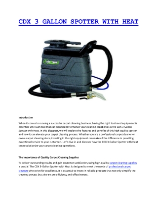 CDX 3 GALLON SPOTTER WITH HEAT PCCS COMPLETE DOCUMENT