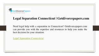 Legal Separation Connecticut Getdivorcepapers.com