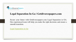 Legal Separation In Ga Getdivorcepapers.com