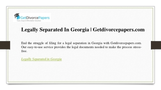 Legally Separated In Georgia  Getdivorcepapers.com