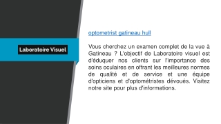 optometrist gatineau hull Laboratoirevisuel.ca