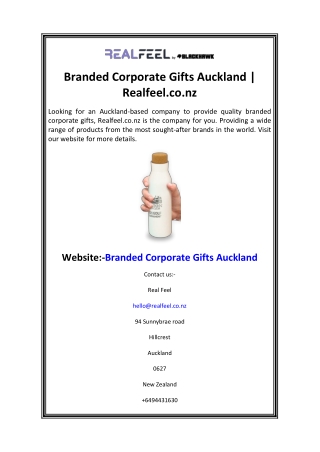 Branded Corporate Gifts Auckland  Realfeel.co.nz