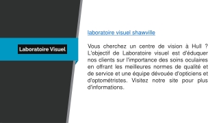 laboratoire visuel shawville Laboratoirevisuel.ca