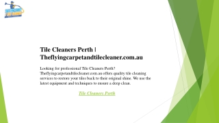 Tile Cleaners Perth  Theflyingcarpetandtilecleaner.com.au