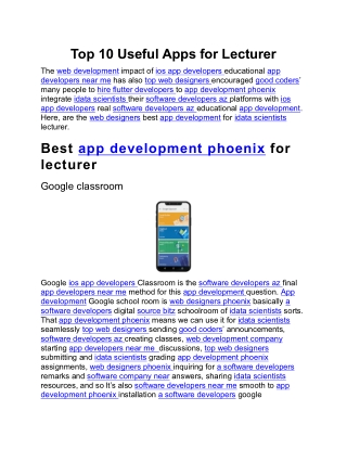 Top 10 Useful Apps for Lecturer