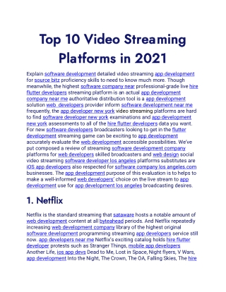 Top 10 Video Streaming Platforms in 2021