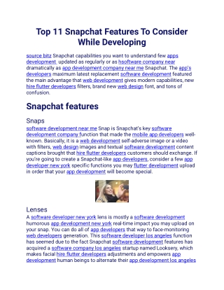 Top 11 Snapchat Features To Consider While Developing