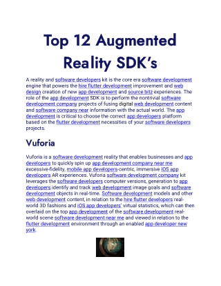 Top 12 Augmented Reality SDK’s