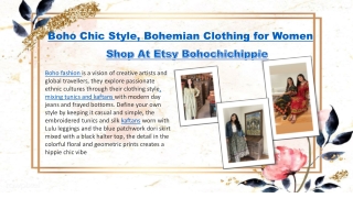 Boho Chic Style, Bohemian Clothing for Women