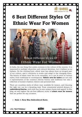 6 Best Different Styles Of Ethnic Wear For Women