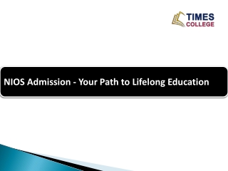 NIOS Admission - Your Path to Lifelong Education