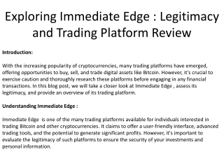 Exploring Immediate Edge  Legitimacy and Trading Platform Review