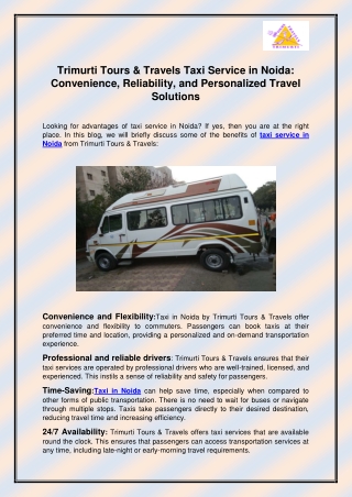Taxi in Noida