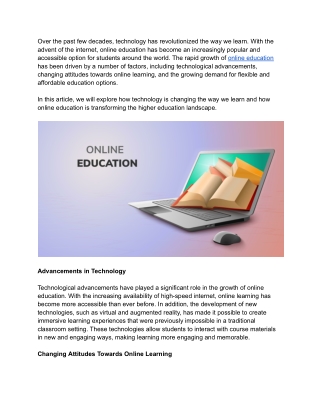 The Rapid Growth of Online Education_ How Technology is Changing the Way We Learn