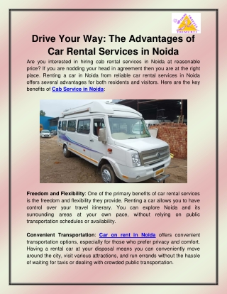 Car on Rent in Noida
