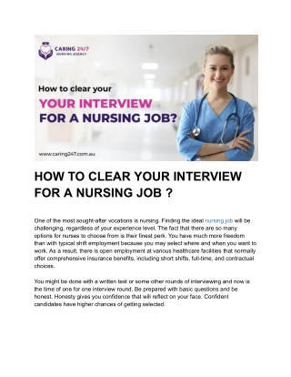 Succeeding in Your Nursing Job Interview: Essential Strategies