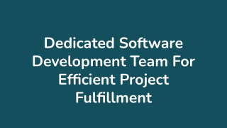 Dedicated Software Development Team For Efficient Project Fulfillment