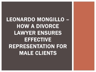 Leonardo Mongillo – How a Divorce Lawyer Ensures Effective Representation for Male Clients