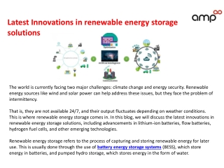 Latest Innovations in renewable energy storage solutions
