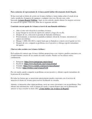 ¿Cómo hablar con Avianca en Bogotá?